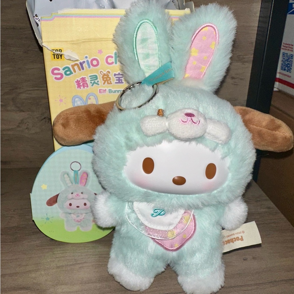 TOP TOY Sanrio Elf Bunny Vinyl Plush - Mint Chocolate Elf Pochaco